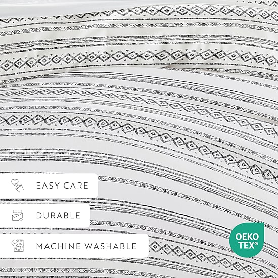Casual Comfort Geo Threads Pattern Oversized Duvet Cover Set