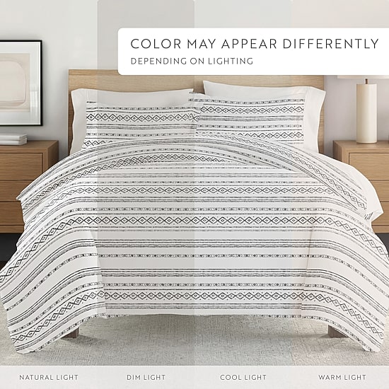 Casual Comfort Geo Threads Pattern Oversized Duvet Cover Set