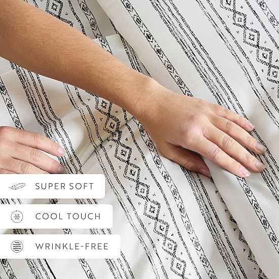 Casual Comfort Geo Threads Pattern Oversized Duvet Cover Set