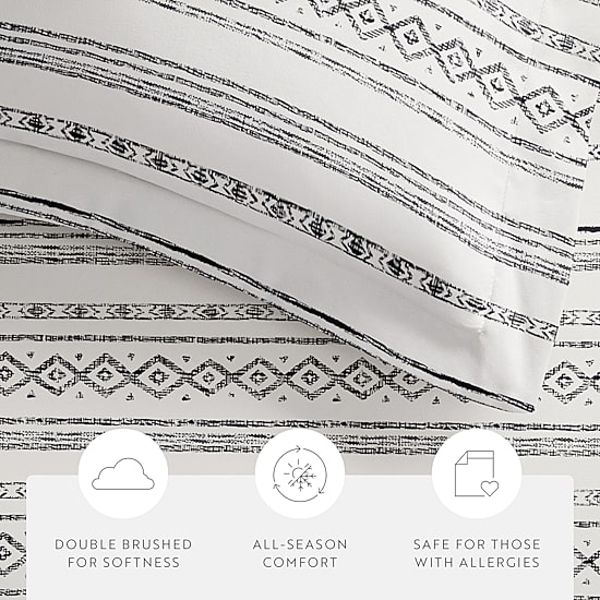 Casual Comfort Geo Threads Pattern Oversized Duvet Cover Set