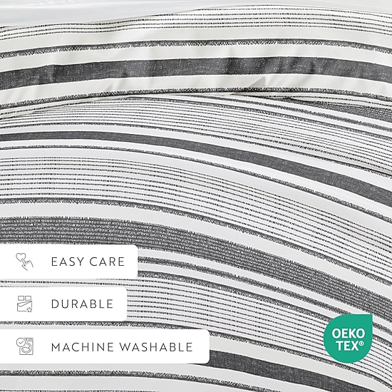 Casual Comfort Vintage Stripe Pattern Oversized Duvet Cover Set