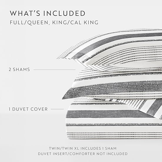 Casual Comfort Vintage Stripe Pattern Oversized Duvet Cover Set