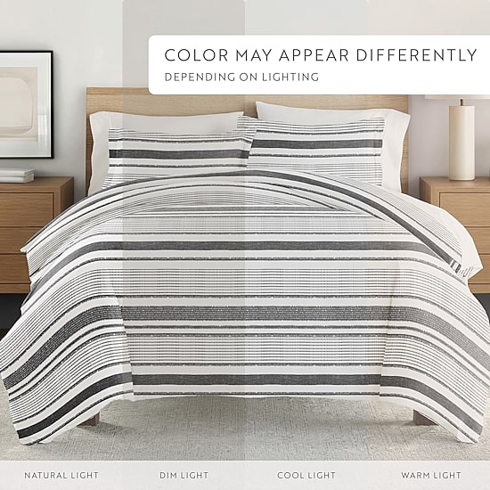 Casual Comfort Vintage Stripe Pattern Oversized Duvet Cover Set