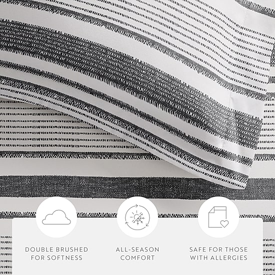 Casual Comfort Vintage Stripe Pattern Oversized Duvet Cover Set