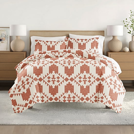 Casual Comfort Adobe Diamond Patterned Duvet Cover Set
