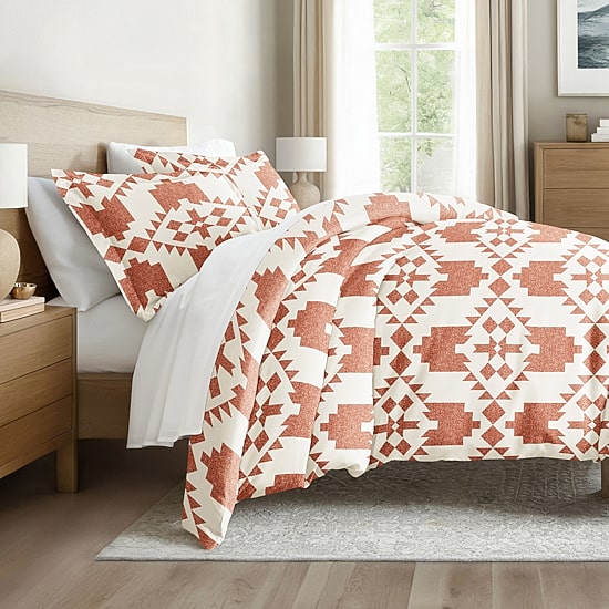 Casual Comfort Adobe Diamond Patterned Duvet Cover Set