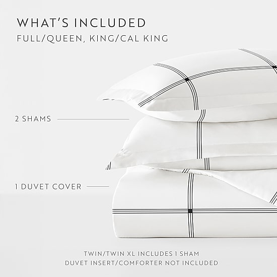 Casual Comfort Grid Patterned Duvet Cover Set