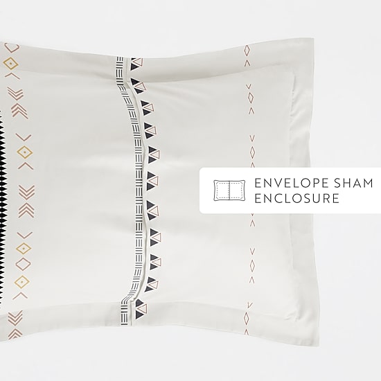 Casual Comfort Natural Geo Lines Patterned Duvet Cover Set