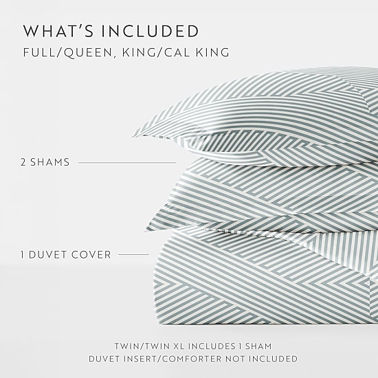 Casual Comfort Modern Diagonal Patterned Duvet Cover Set