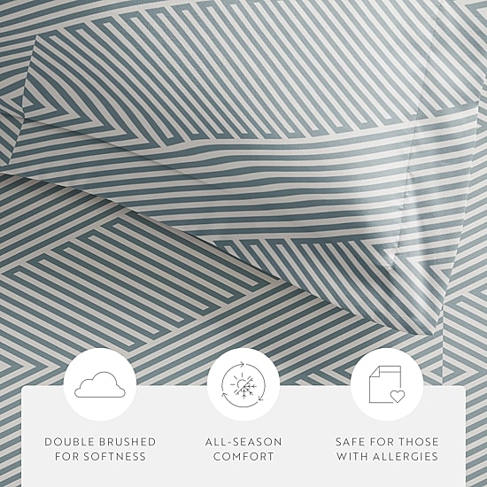 Casual Comfort Modern Diagonal Patterned Duvet Cover Set