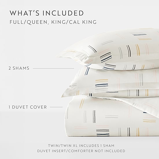 Casual Comfort Geo Dash Patterned Duvet Cover Set