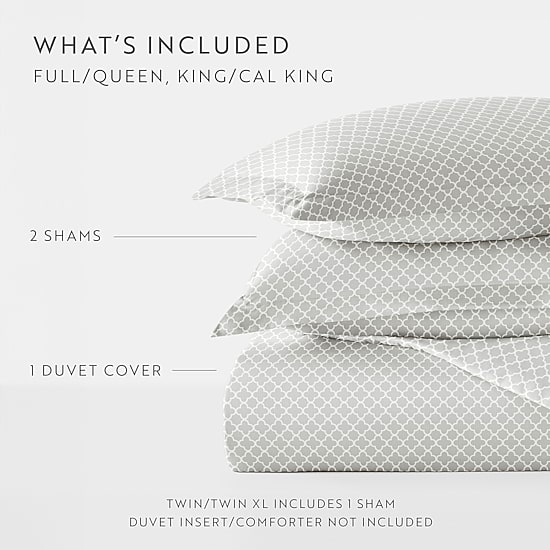 Casual Comfort Premium Ultra Soft Quatrefoil Pattern Duvet Cover Set