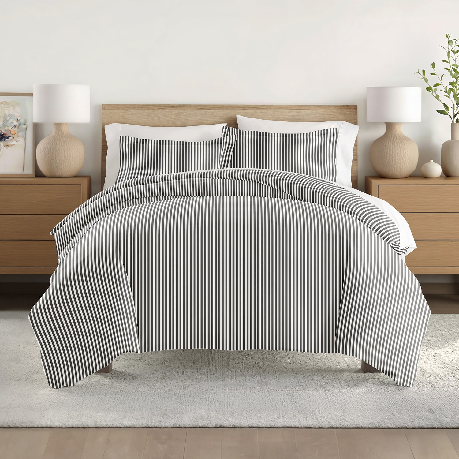 Casual Comfort Premium Ultra Soft Ribbon Pattern Duvet Cover Set