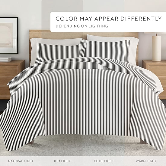 Casual Comfort Premium Ultra Soft Ribbon Pattern Duvet Cover Set
