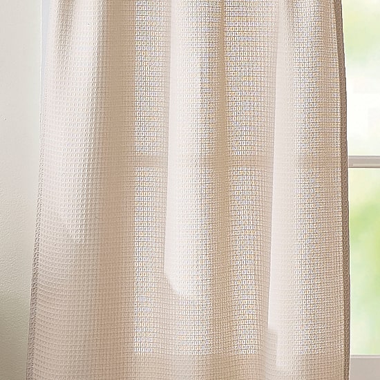 CURTIANWORKS Eldridge Waffle 3-pc. Rod Pocket Kitchen Curtains & Drapes Window Set