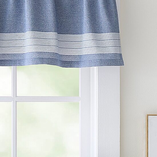CURTAINWORKS Denim Yarn Dye Rod Pocket Tailored Valance