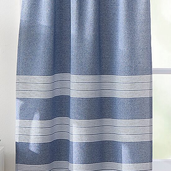 CURTIANWORKS Denim Yarn Dye 2-pc. Rod Pocket Window Tier