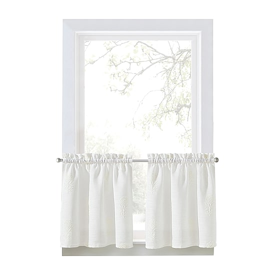 CURTIANWORKS Grace Floral 2-pc. Rod Pocket Window Tier