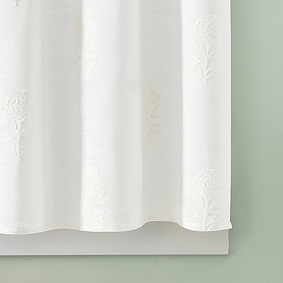 CURTIANWORKS Grace Floral 2-pc. Rod Pocket Window Tier