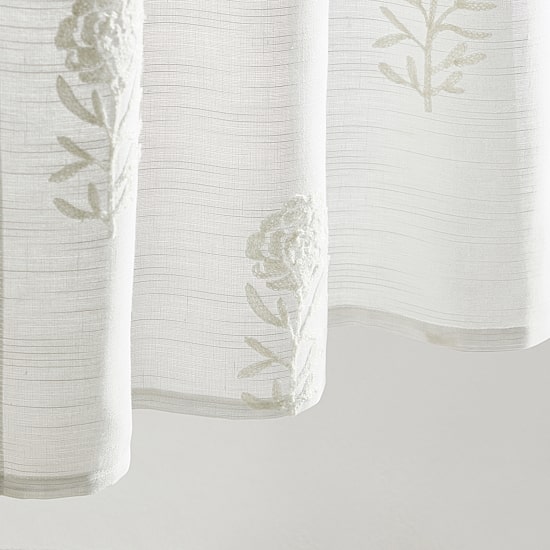 CURTIANWORKS Grace Floral 2-pc. Rod Pocket Window Tier