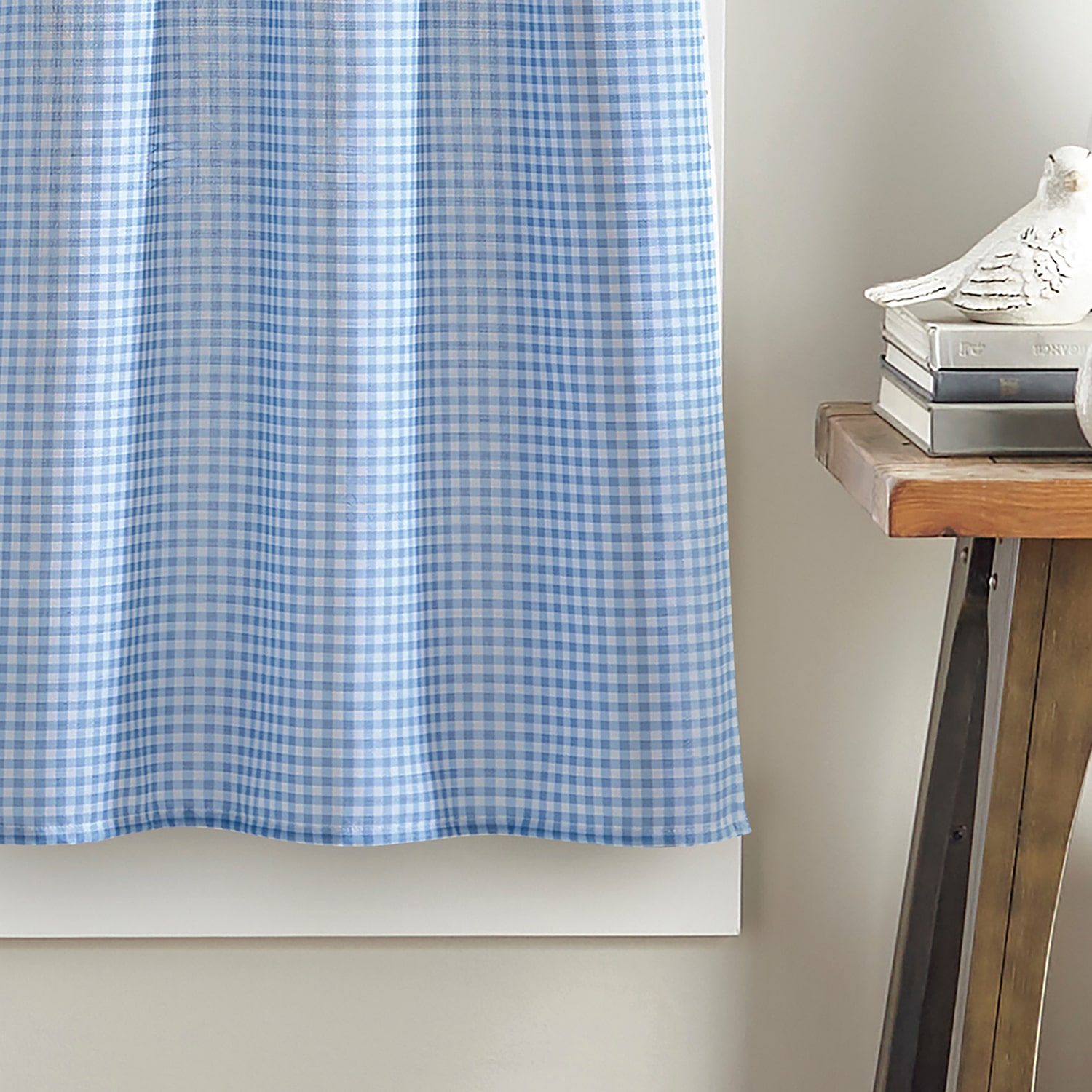 CURTIANWORKS Gingham 3-pc. Rod Pocket Kitchen Curtains & Drapes Window Set