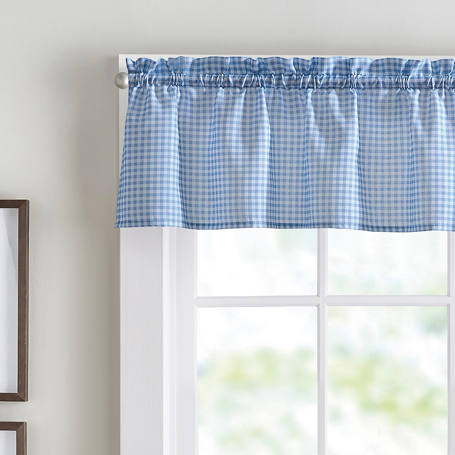 CURTIANWORKS Gingham 3-pc. Rod Pocket Kitchen Curtains & Drapes Window Set