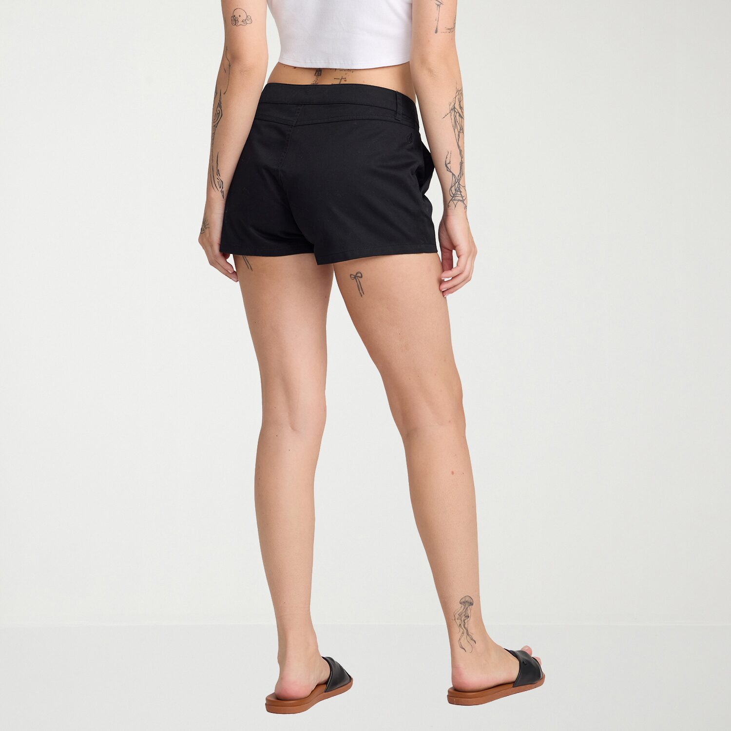 VOLCOM Juniors Womens Mid Rise Shortie Short