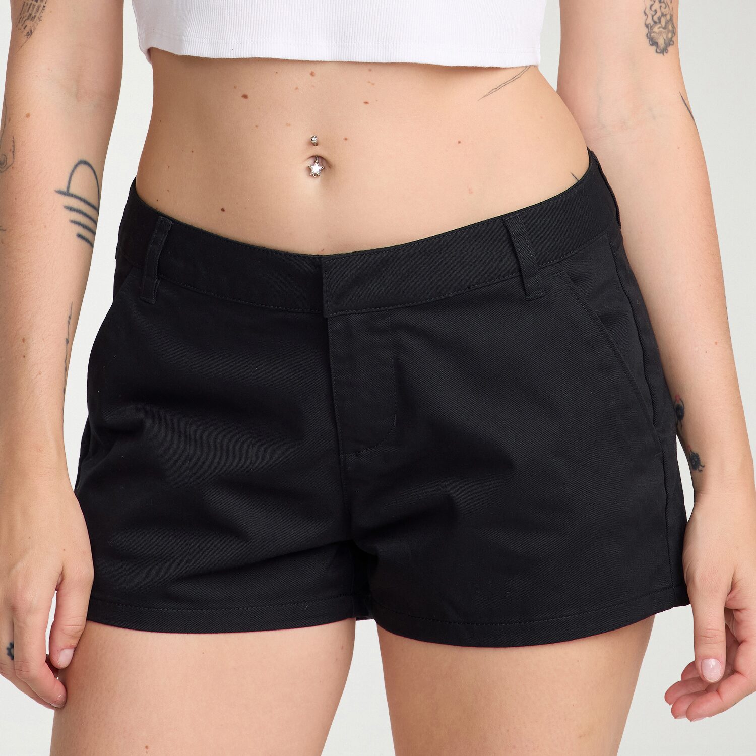 VOLCOM Juniors Womens Mid Rise Shortie Short