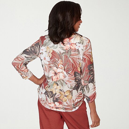 Alfred Dunner Spice Market Womens Crew Neck 3/4 Sleeve T-Shirt
