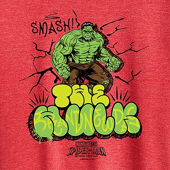 Brand New Day The Hulk Womens Crew Neck Short Sleeve Regular Fit Hulk Spiderman Graphic T-Shirt