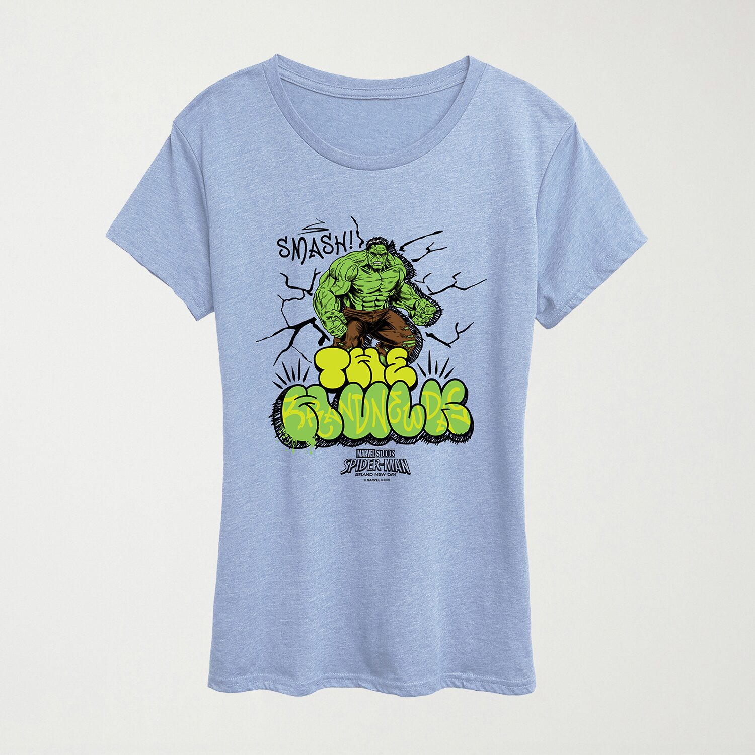 Brand New Day The Hulk Womens Crew Neck Short Sleeve Regular Fit Spiderman Graphic T-Shirt