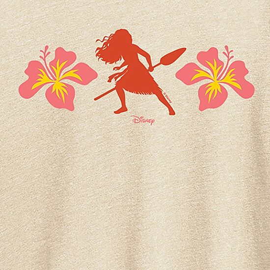 Montanui Floral Womens Crew Neck Short Sleeve Regular Fit Moana Graphic T-Shirt