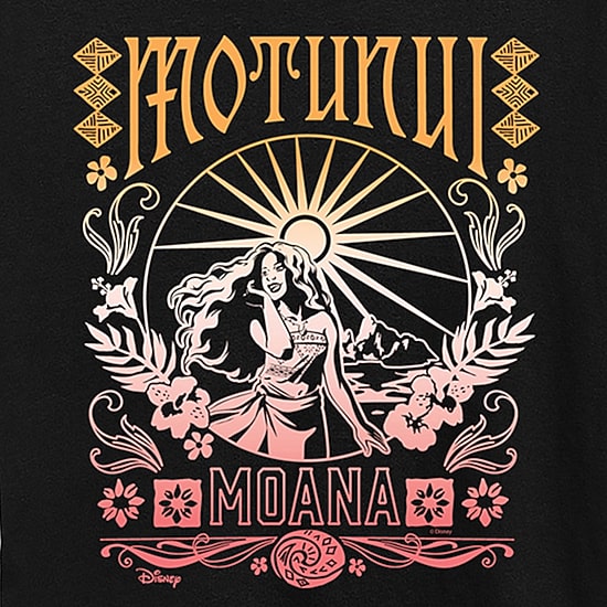 Motunui Groovy Womens Crew Neck Short Sleeve Regular Fit Moana Graphic T-Shirt