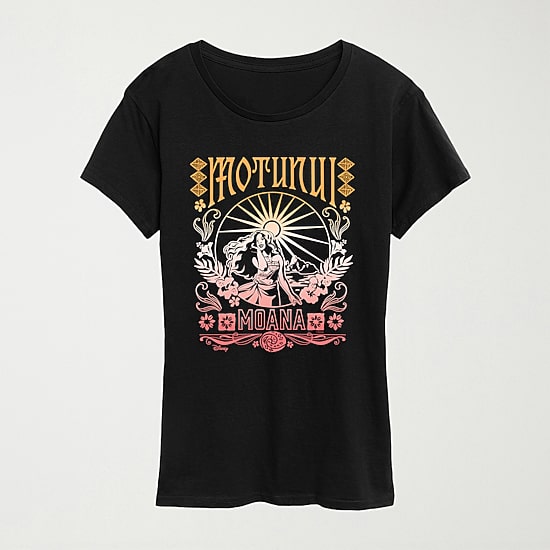 Motunui Groovy Womens Crew Neck Short Sleeve Regular Fit Moana Graphic T-Shirt