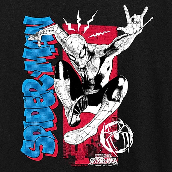 Brand New Day Spidey Senses Womens Crew Neck Short Sleeve Regular Fit Spiderman Graphic T-Shirt