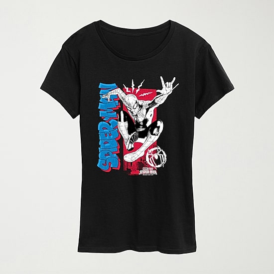 Brand New Day Spidey Senses Womens Crew Neck Short Sleeve Regular Fit Spiderman Graphic T-Shirt