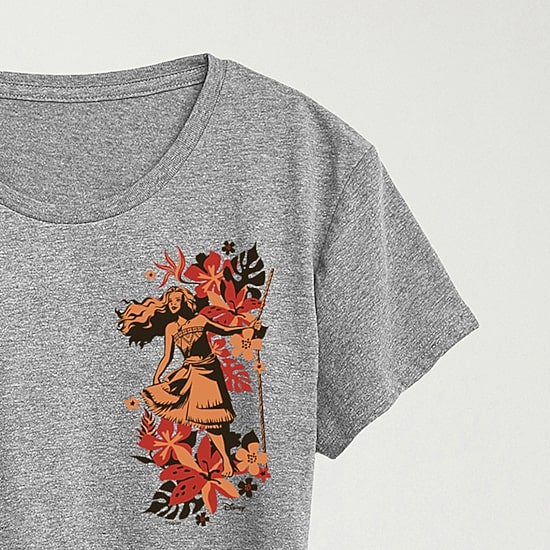 Wayfinder Womens Crew Neck Short Sleeve Regular Fit Moana Graphic T-Shirt