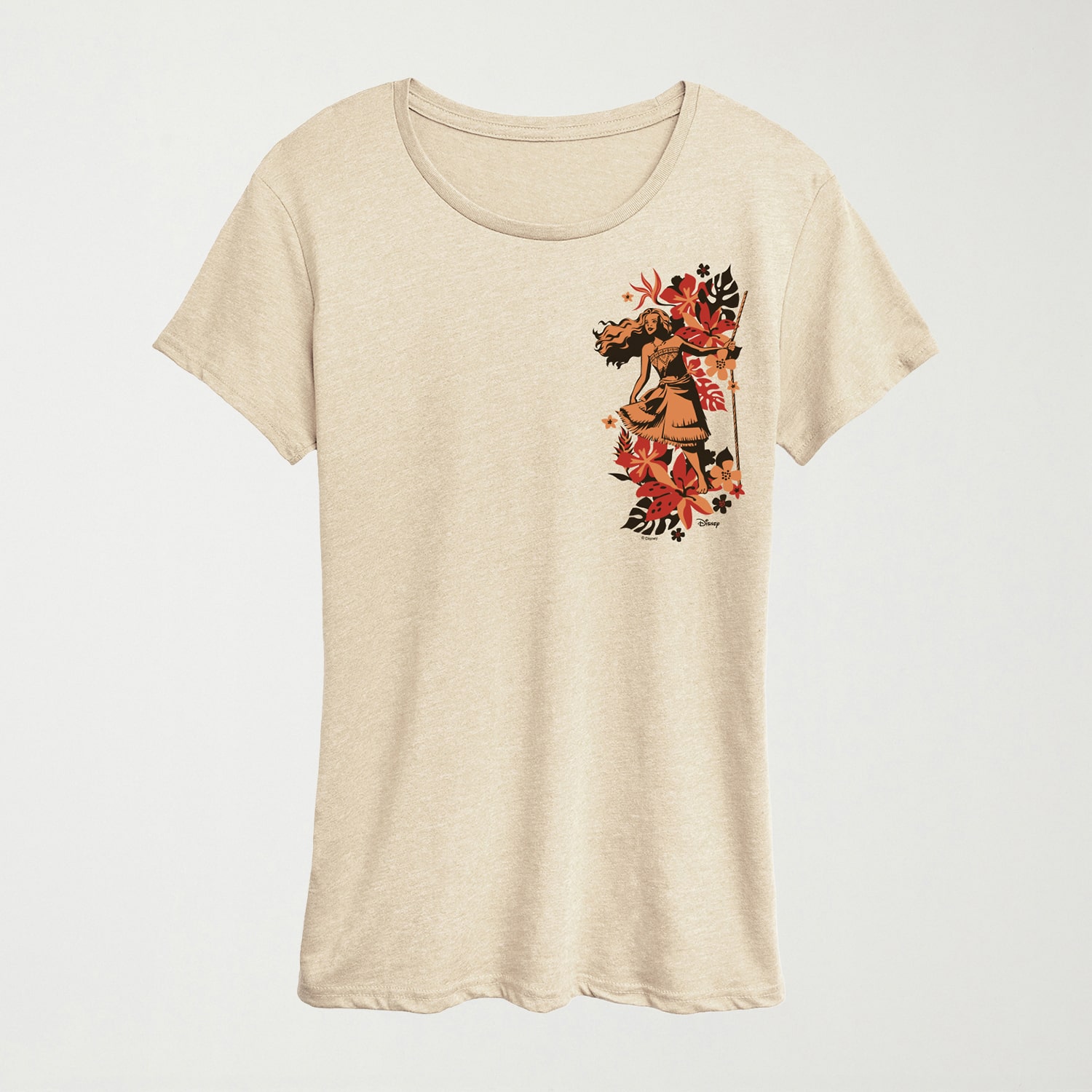 Wayfinder Womens Crew Neck Short Sleeve Regular Fit Moana Graphic T-Shirt