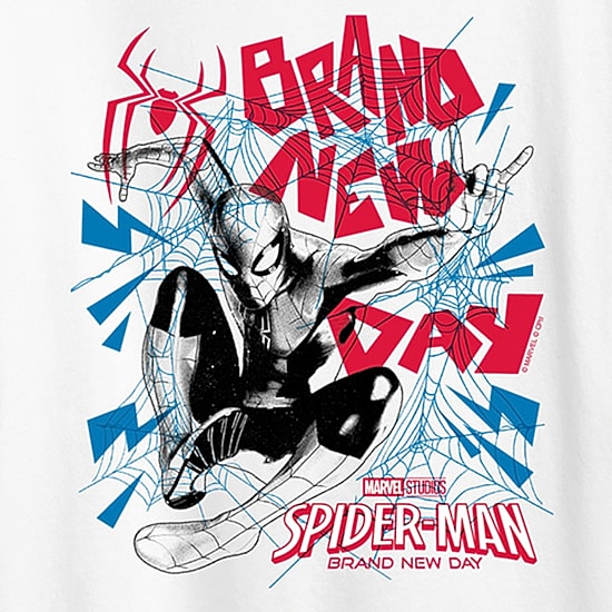 Brand New Day Zine Womens Crew Neck Short Sleeve Regular Fit Spiderman Graphic T-Shirt
