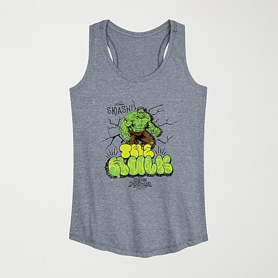Brand New Day The Hulk Womens Crew Neck Sleeveless Hulk Spiderman Tank Top