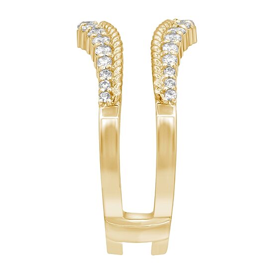 Womens 3/8 CT. T.W. Natural White Diamond 14K Gold Ring Guard