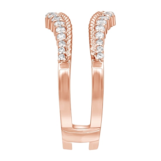 Womens 3/8 CT. T.W. Natural White Diamond 14K Gold Ring Guard