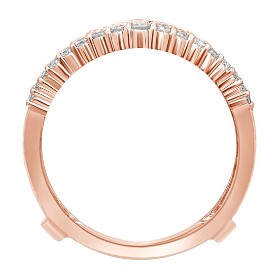 Womens 3/8 CT. T.W. Natural White Diamond 14K Gold Ring Guard