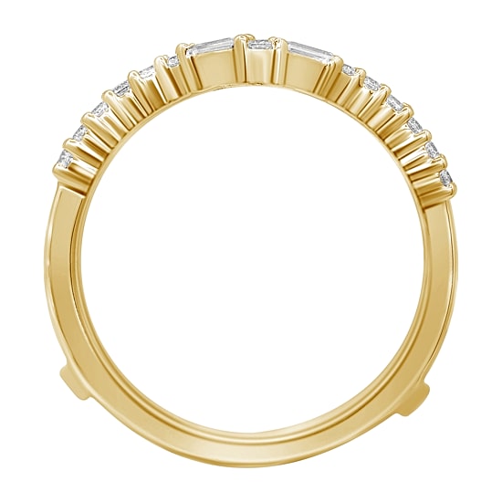 Womens 3/8 CT. T.W. Natural White Diamond 14K Gold Ring Guard