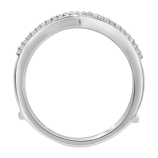 Womens 1/2 CT. T.W. Natural White Diamond 14K Gold Wedding Ring Guard