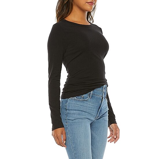 a.n.a Womens Crew Neck Long Sleeve T-Shirt