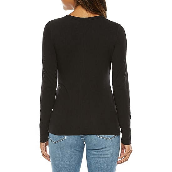 a.n.a Womens Crew Neck Long Sleeve T-Shirt