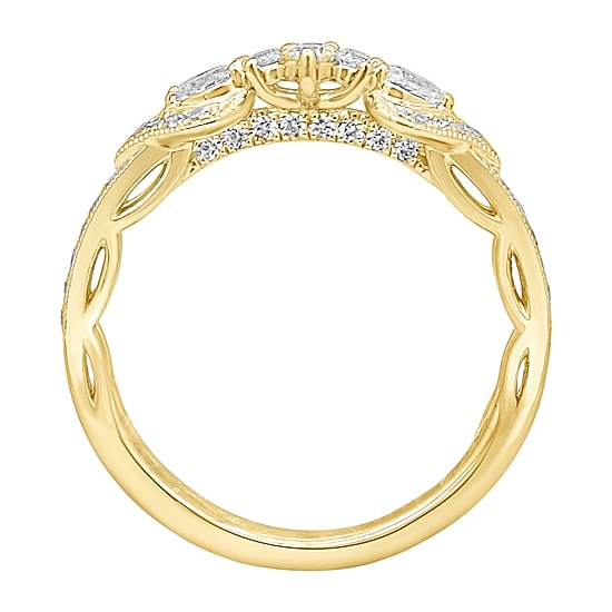 Womens 3/4 CT. T.W. Natural White Diamond 14K Gold Ring Guard