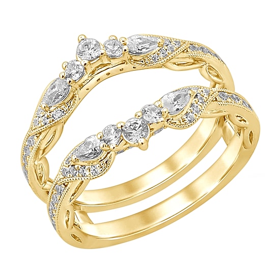 Womens 3/4 CT. T.W. Natural White Diamond 14K Gold Ring Guard