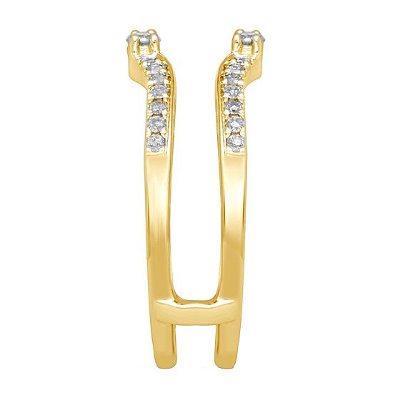 Womens 1/3 CT. T.W. Natural White Diamond 14K Gold Side Stone Ring Guard